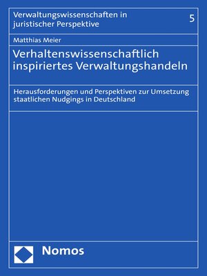 cover image of Verhaltenswissenschaftlich inspiriertes Verwaltungshandeln